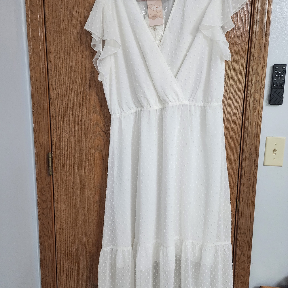 White Ruffled Maxi Dress